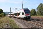 RABe 521 204 (Stadler FLIRT) der SBB GmbH (SBB) als SBB87726  Seehas  von Konstanz nach Engen durchfährt den Bahnhof Welschingen-Neuhausen auf der Bahnstrecke Offenburg–Singen