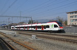 RABe 521 029, auf der S3 verlässt den Bahnhof Sissach.