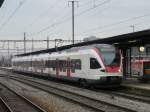 SBB - Triebwagen RABe 523 036-7 im Bahnhof Solothurn am 01.02.2014