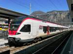 SBB - Triebzug RABe 524 014-5 im Bahnhof Mendrisio am 10.03.2016