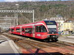SBB - Nachschuss des Triebzug RABe 526 262 beim verlassen des Bahnhof Biel/Bienne am 10.03.2017