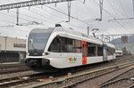 RABe 526 705-9 Thurbo, auf der S9, fährt beim Bahnhof Sissach ein.