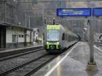 BLS - Triebzug RABe 535 107 bei der einfahrt in den Bahnhof Goppenstein am 21.03.2015