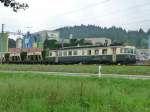 Makies AG - ex. SOB  Triebwagen BDe 4/4 576 057 mit Kieswagen in Betriebsareal der Maikies AG in Gettnau .. Foto vom 02.08.2008