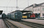 SBB: BAHNHOFSIDYLLE PAYERNE IM MÄRZ 1994.