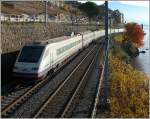 Ein CIS ETR 470 im Herbstlichen Gegenlicht bei St-Saphorin, leider ist die Kirche dem Ausrichten zum Opfer gefallen.
19. Nov. 2006