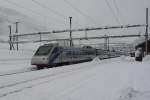 ETR 470 005 als EC 21 bei Durchfahrt in Airolo, 07.02.2014.