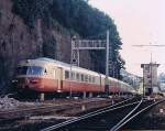 Der TEE  Gotthardo  von Milano nach Zürich verlässt gerade den Bahnhof Como S.G.