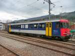 OeBB - Abgestellter Triebwagen RBe 4/4 205 im Bahnhof Balsthal am 18.03.2012 ..