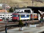 OeBB - RBe 4/4 205 vor dem Depot in Huttwil am 22.02.2014