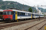 OeBB: Der Reservependel ausnahmsweise mit dem nicht zum Steuerwagen passenden RBe 540 074-2 dsf-koblenz, ehemals OeBB RBe 4/4 206/SBB, in Balsthal am 14. Juni 2016.
Foto: Walter Ruetsch