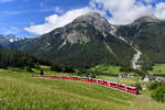 ABe 8/12 3504 mit BEX 951 am 15.06.2018 bei Bergün.