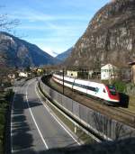 ICN nach Lugano bei Osogna am 21.02.2009