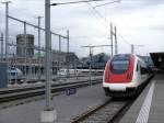 Nach Lausanne ausfahrender Intercity-Neigezug ICN 1630 am Zugschluss mit RABDe 500  Niklaus Riggenbach ; Basel SBB, 25.03.2009  