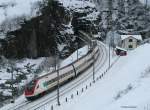 RABDe 500 *** als IC 669 (Basel SBB-Lugano) beim Wattinger Tunnel 28.12.10