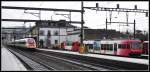 ICN nach Basel und Be 2/6 2000 nach Ste.Croix in Yverdon-les-Bains. (18.12.2012)