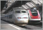 TGV und ICN nebeneinander in Zrich HB.