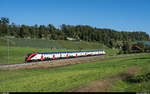 125 Jahre rechtsufrige Zürichseebahn Rapperswil - Zürich am 29. September 2019.<br>
FV-Dosto RABe 502 402  Biel/Bienne  als Extrazug Rapperswil - Zürich Tiefenbrunnen zwischen Feldbach und Uerikon.