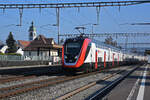 RABe 502 214-5 Twindexx durchfährt den Bahnhof Rupperswil. Die Aufnahme stammt vom 13.01.2022.