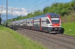 RABe 511 027, fährt Richtung Bahnhof Kaiseraugst. Die Aufnahme stammt vom 20.05.2017.