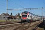 RABe 511 023 durchfährt den Bahnhof Rupperswil. Die Aufnahme stammt vom 24.02.2020.