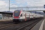 RABe 511 029 durchfährt den Bahnhof Rupperswil. Die Aufnahme stammt vom 11.03.2020.