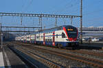 RABe 511 063 KISS, auf der S11 durchfährt den Bahnhof Rupperswil. Die Aufnahme stammt vom 13.01.2022.