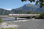 IR Dosto  Chur-Zürich am 16.08.16 auf der Rheinbrücke bei Bad Ragaz
