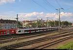 RABe 521 009 (Stadler FLIRT) der Regio-S-Bahn Basel (SBB) als SBB87704  Seehas  von Konstanz nach Engen verlässt den Bahnhof Singen(Hohentwiel) auf Gleis 1.