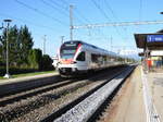 SBB - Triebzug RABe 523 035 im Bahnhof von Selzach am 03.09.2017