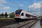 RABe 523 034, auf der S3, verlässt den Bahnhof Pratteln. Die Aufnahme stammt vom 09.07.2021. 