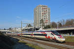 ETR 503 022 Johann Wolfgang von Goethe fährt Richtung Bahnhof Muttenz.