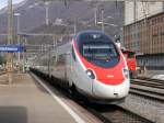 SBB - ETR 610 714 bei der durchfahrt in Giubiasco am 27.02.2015