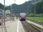 Hier ein GTW im Bahnhof Trubschachen am 25.6. Im Hintergrund ist noch die Firma Kambry zu erkennen die dort ihren Werksverkauf hat.