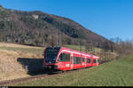 SBB RABe 526 280 (ex-BLS, ex-RM) ist am 10. Dezember 2016 als Regio Solothurn - Moutier zwischen Corcelles BE und Crémines unterwegs.