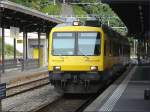 Der  Train des Vignes  steht am 02.08.08 im Bahnhof von Vevey zur Abfahrt nach Puidoux-Chexbres bereit.