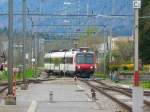 SBB - Einfahrender Domino im Bahnhof von Sonceboz-Sombeval unterwegs als RE nach Biel am 21.04.2012
