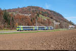 BLS RBDe 566 II 232  Grosshöchstetten  ist am Sonntagmittag (15.11.2020) unterwegs als Regio 
 6417 von Solothurn nach Thun. Hier kurz nach dem modernisierten Bahnhof Oberdiessbach aufgenommen.