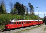 Am Ostersonntag, 16.04.17 wurde leider aufgrund zu weniger Buchungen die Brunchfahrt mit dem Roten Doppelpfeil  Churchill  abgesagt..., aber am 30. April 2017 fand sie glücklicherweise statt. Die SBB RAe 4/8 Nr. 1021 hat im Bild während der Rundfahrt (über Bülach, Schaffhausen, Eschenz, Ossingen und Winterthur) bei der Überwerfung Hürlistein, die Bahnstrecke via Kloten genommen, wobei ich unsicher war, ob er via Wallisellen oder Kloten verkehrte... 