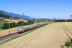 Der RAe 1053 II TEE fuhr am 26 Juni 2022 als Extrazug durch Pieterlen Richtung Biel. Er machte eine Tour von Aarau nach Solothurn via Basel und dann weiter nach Konolfingen bevor es zurück nach Aarau ging.