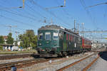 RBe 4/4 1405 aus dem Jahre 1959 zusammen mit dem Mitroba Speisewagen 51 85 88-70 105-3 durchfährt den Bahnhof Pratteln. Die Aufnahme stammt vom 12.09.2019.