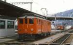 Deh 4/6 (noch mit Zahnradantrieb) am 30.03.1986 in Interlaken Ost.