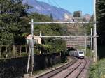 Pendolino Zrich - Mailand. Ausfahrt Bahnhof Bellinzona Sd Richtung Lugano