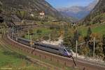 ETR470 2 running as CIS19 (Zrich HB - Milano C.le) near Wassen on the 3rd of October in 2009