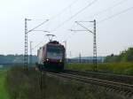 185 601 zieht am 28.9.13 einen Zug des Kombinierten Ladungsverkehr (KLV) ber die Rheinbahn Richtung Mannheim.