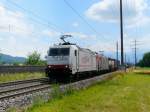 Crossrail - 185 578-2 + 185 ... vor Gterzug unterwegs bei Kiesen am 22.06.2012