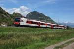 RBDe 560 416-0 verlässt am 24.08.2014 mit dem Regio 4430 St-Léonard.