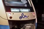 OLA w�nscht ihren Reisenden einen Guten Rutsch am Schweriner Bahnsteig. ...