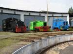 Eine kleine Samlung von Kleinlokomotiven bei einer Ausstellung am 24.09.2010 ...