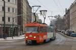 Tatra Instandhaltungszug 905 und 907 in Schwerin. 13.01.2010  ...